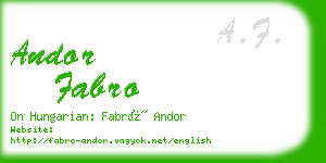 andor fabro business card